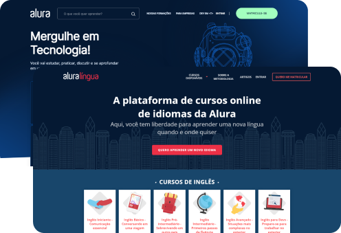 Tela do alura+ e do alura lingua